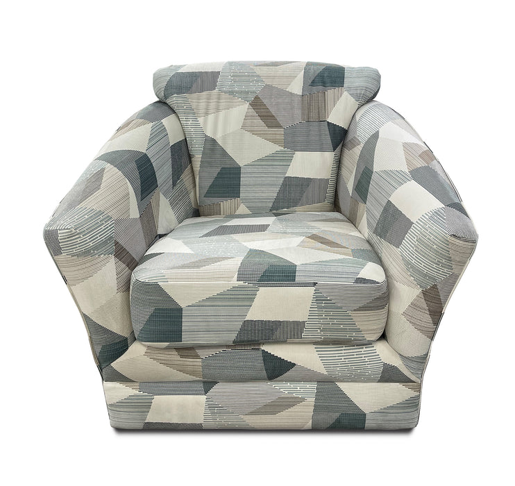 Mariano Italian Leather Furniture - Sanford Swivel Chair in Quandro Blue - 400-10S - GreatFurnitureDeal