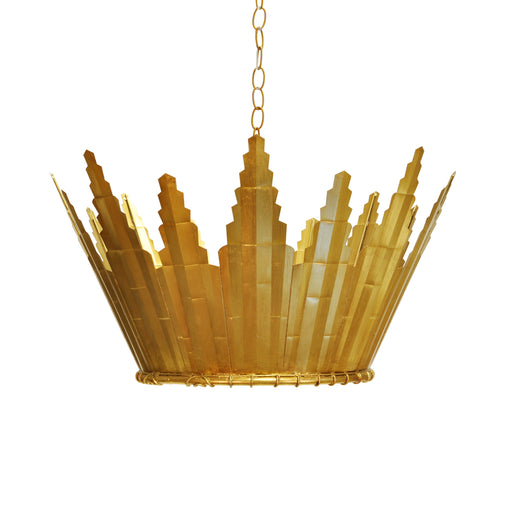 Worlds Away - Sunburst Chandelier In Gold Leaf - SANTORINI G - GreatFurnitureDeal