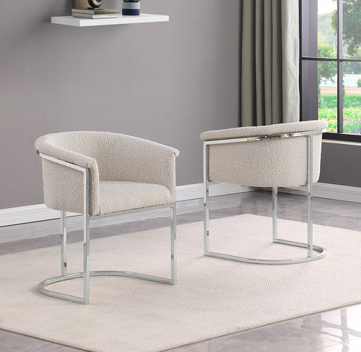 Mariano Furniture - Boucle Fabric Side Chair in Cream (Set of 2) - BQ-SC013 - GreatFurnitureDeal