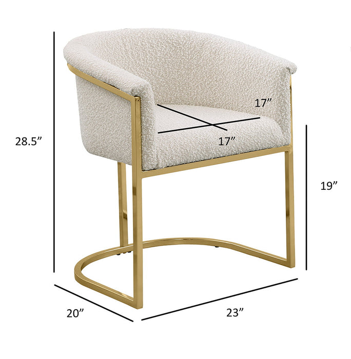 Mariano Furniture - Boucle Fabric Side Chair in Cream (Set of 2)- BQ-SC017 - GreatFurnitureDeal