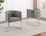 Mariano Furniture - Teddy Fabric Side Chair with Chrome in Dark Gray (Set of 2)- BQ-SC030 - GreatFurnitureDeal