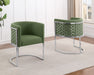 Mariano Furniture - Teddy Fabric Side Chair with Chrome in Green (Set of 2)- BQ-SC031 - GreatFurnitureDeal