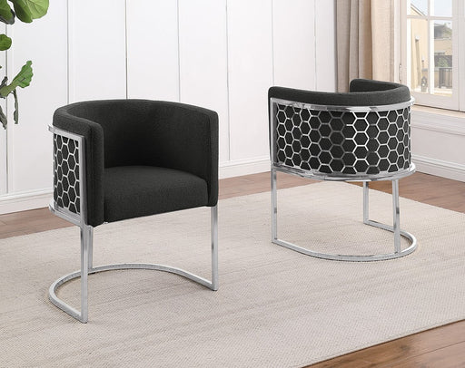 Mariano Furniture - Teddy Fabric Side Chair with Chrome in Black (Set of 2)- BQ-SC032 - GreatFurnitureDeal