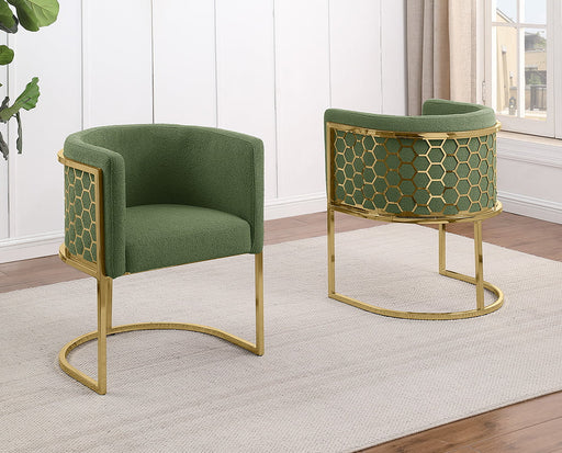 Mariano Furniture - Teddy Fabric Side Chair in Green (Set of 2)- BQ-SC035 - GreatFurnitureDeal