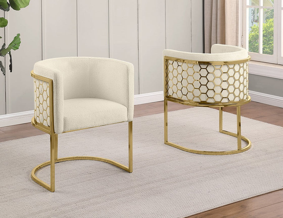 Mariano Furniture - Teddy Fabric Side Chair in Cream (Set of 2)- BQ-SC037 - GreatFurnitureDeal