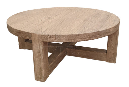 GJ Styles - Bleached Elm Coffee Table W/Chunky Cross - SC11 - GreatFurnitureDeal