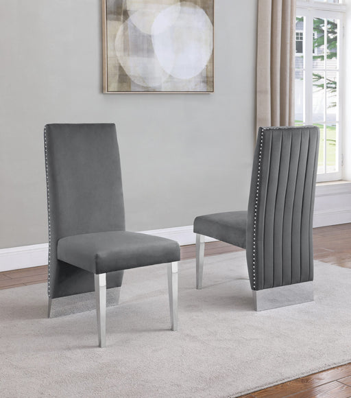 Mariano Furniture - Velvet Side Chair in Drak Gray (Set of 2) - BQ-SC164 - GreatFurnitureDeal