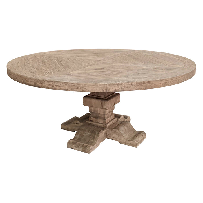GJ Styles - Large Round Dining Table Bleached Elm - SC17 - GreatFurnitureDeal