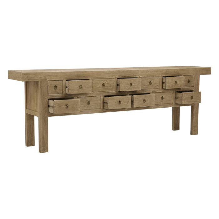 GJ Styles - Bleached Old Elm Console W/13 Drawers - SC18 - GreatFurnitureDeal