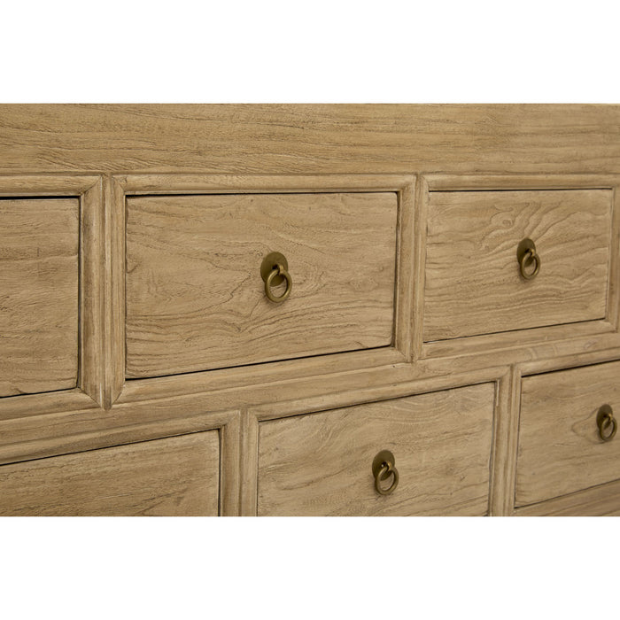 GJ Styles - Bleached Old Elm Console W/13 Drawers - SC18 - GreatFurnitureDeal