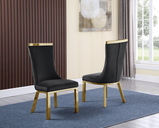 Mariano Furniture - Velvet Side Chair in Black (Set of 2) - BQ-SC276 - GreatFurnitureDeal