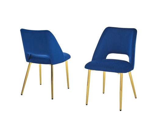 Mariano Furniture - Velvet Upholstered Side Chair in Navy Blue (Set of 2) - BQ-SC227 - GreatFurnitureDeal