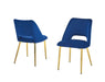 Mariano Furniture - Velvet Upholstered Side Chair in Navy Blue (Set of 2) - BQ-SC227 - GreatFurnitureDeal