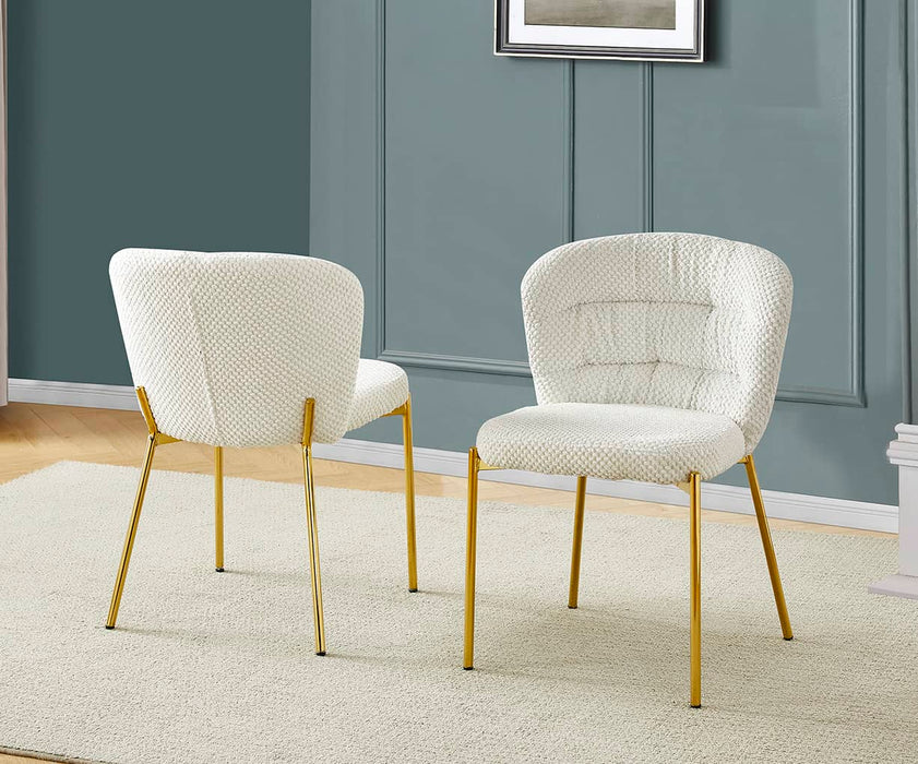 Mariano Furniture - 7 Piece Rectangular Faux Marble Dining Set in Cream/Gold - BQ-D242-6SC256 - GreatFurnitureDeal