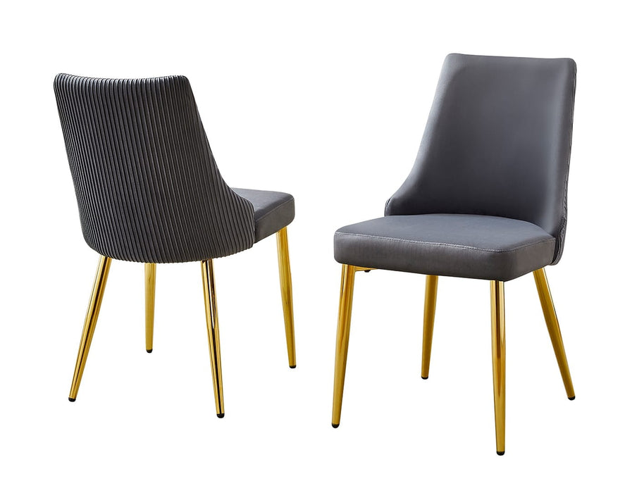 Mariano Furniture - 5 Piece Dining Table Set in Drak Gray/Gold - BQ-D242-4SC260 - GreatFurnitureDeal