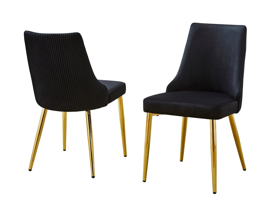 Mariano Furniture - 7 Piece Dining Table Set in Black/Gold - BQ-D242-6SC261 - GreatFurnitureDeal