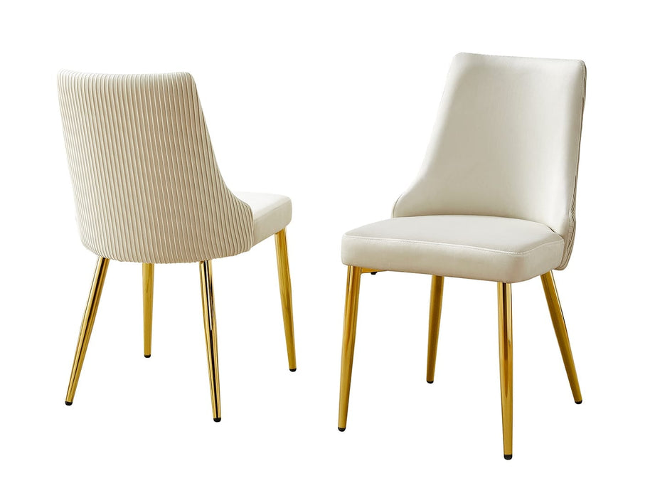 Mariano Furniture - 5 Piece Dining Table Set in Cream/Gold - BQ-D234-4SC262 - GreatFurnitureDeal