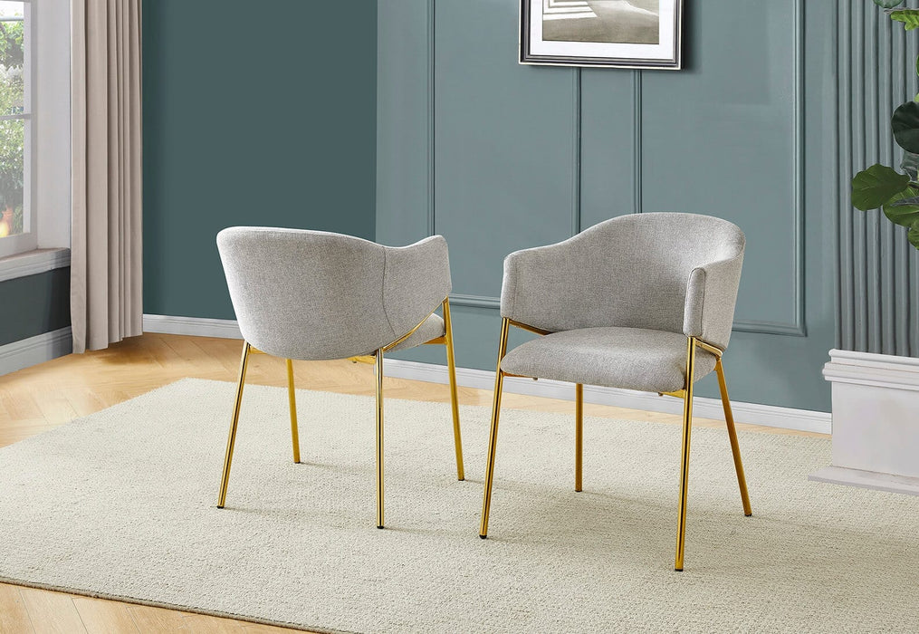 Mariano Furniture - 5 Piece Round Glass Dining Set in Gray/Gold - BQ-D232-4SC263 - GreatFurnitureDeal