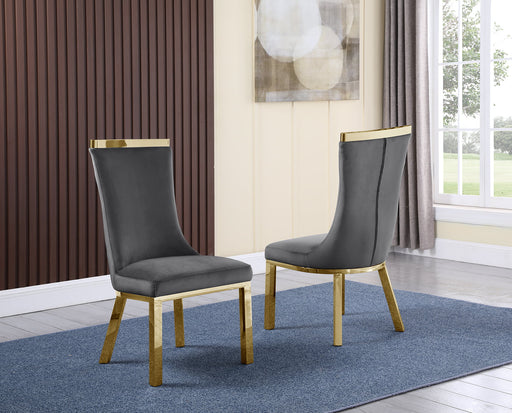 Mariano Furniture - Velvet Side Chair in Dark Gray (Set of 2) - BQ-SC274 - GreatFurnitureDeal