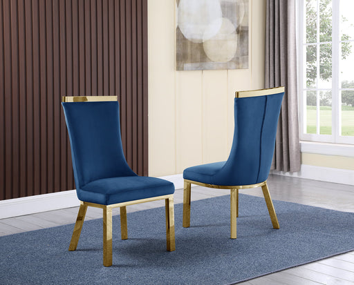 Mariano Furniture - Velvet Side Chair in Navy Blue (Set of 2) - BQ-SC275 - GreatFurnitureDeal