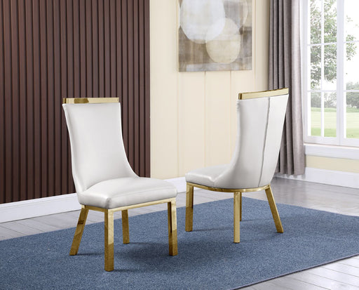 Mariano Furniture - Velvet Side Chair in White (Set of 2) - BQ-SC277 - GreatFurnitureDeal