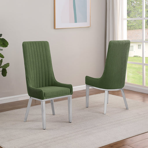 Mariano Furniture - Teddy Fabric Side Chair in Green (Set of 2)- BQ-SC291 - GreatFurnitureDeal