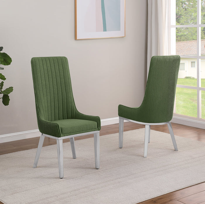 Mariano Furniture - Teddy Fabric Side Chair in Green (Set of 2)- BQ-SC291 - GreatFurnitureDeal