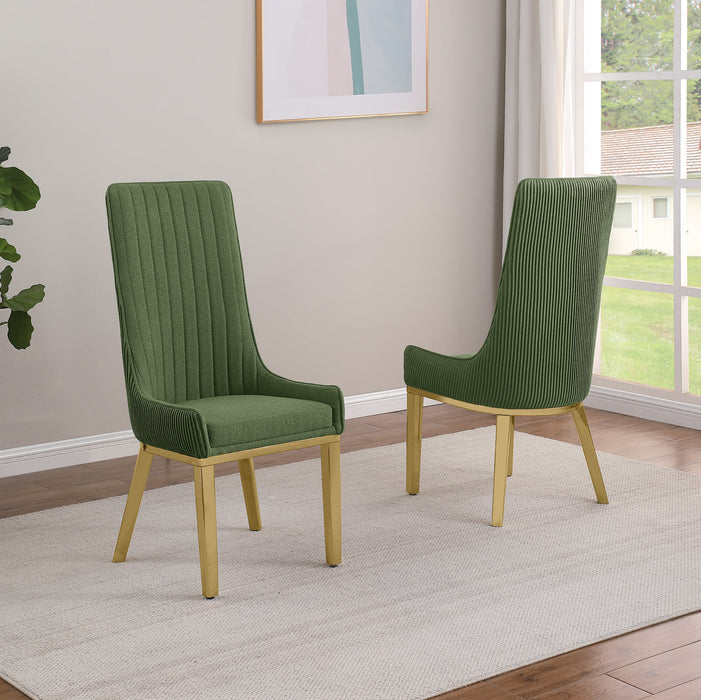 Mariano Furniture - Teddy Fabric Side Chair in Green (Set of 2)- BQ-SC295 - GreatFurnitureDeal