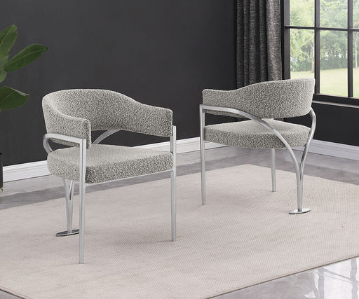 Mariano Furniture - Boucle Fabric Side Chair in Rich Gray (Set of 2) - BQ-SC300 - GreatFurnitureDeal