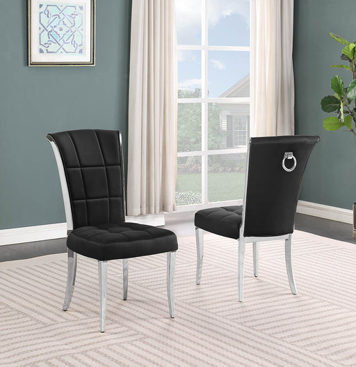 Mariano Furniture - Grid Tufted Side Chair in Black (Set of 2) - BQ-SC322 - GreatFurnitureDeal