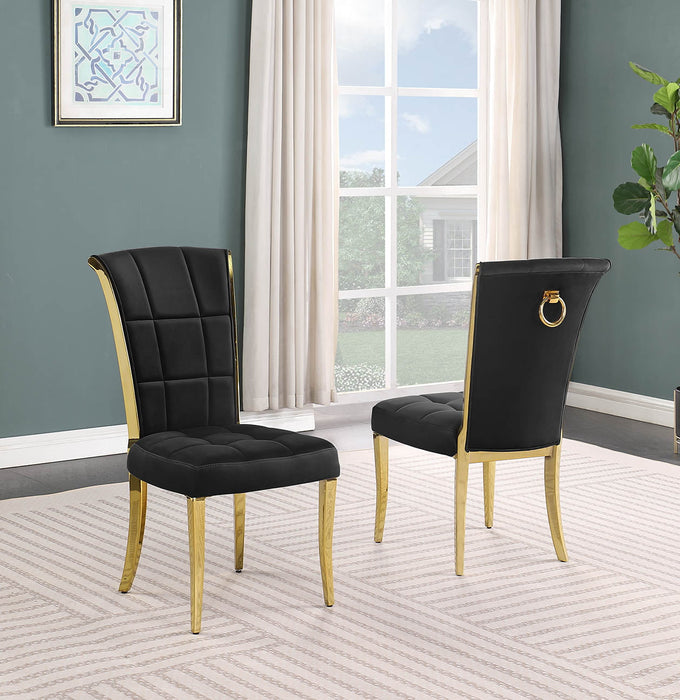 Mariano Furniture - Grid Tufted Side Chair in Black (Set of 2) - BQ-SC326 - GreatFurnitureDeal