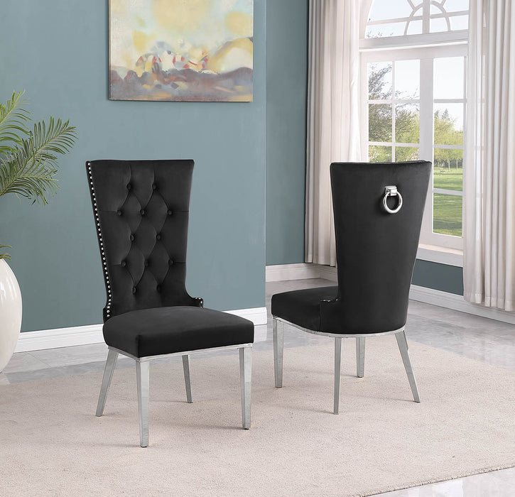 Mariano Furniture - Velvet Side Chair in Black (Set of 2) - BQ-SC332 - GreatFurnitureDeal