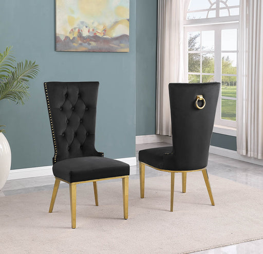 Mariano Furniture - Velvet Side Chair in Black (Set of 2) - BQ-SC336 - GreatFurnitureDeal