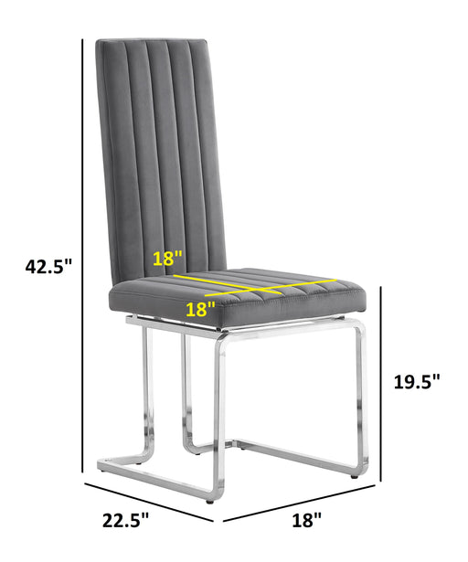 Mariano Furniture - Slim Back Side Chair in Dark Gary (Set of 2) - BQ-SC340 - GreatFurnitureDeal