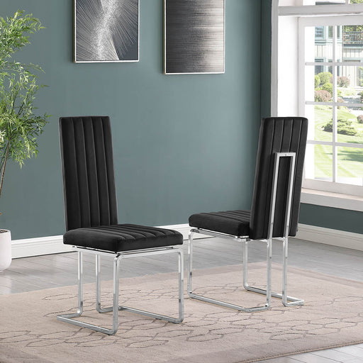 Mariano Furniture - Slim Back Side Chair in Black (Set of 2) - BQ-SC342 - GreatFurnitureDeal