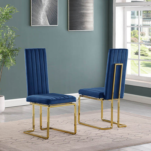 Mariano Furniture - Slim Back Side Chair in Navy Blue (Set of 2) - BQ-SC345 - GreatFurnitureDeal