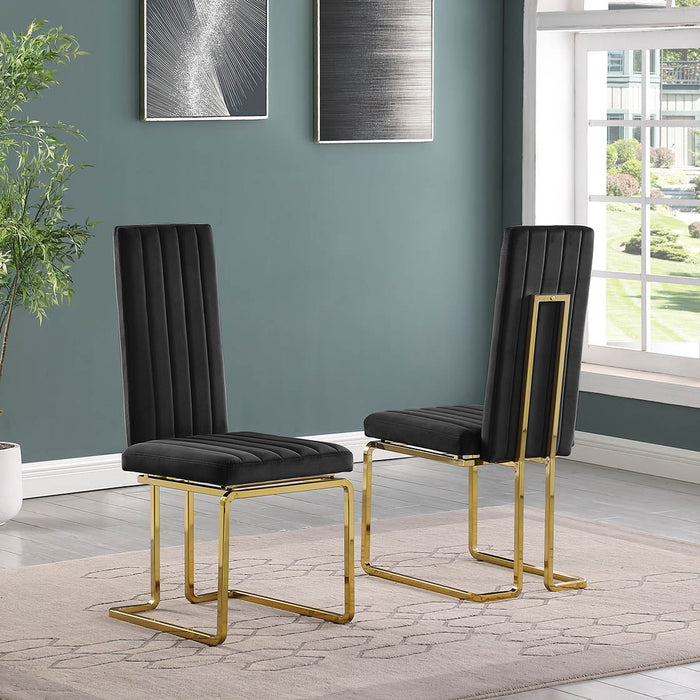 Mariano Furniture - Slim Back Side Chair in Black (Set of 2) - BQ-SC346 - GreatFurnitureDeal