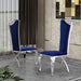 Mariano Furniture - 5 Piece Marble Dining Table Set in Navy Blue - BQ-D14-4SC35 - GreatFurnitureDeal