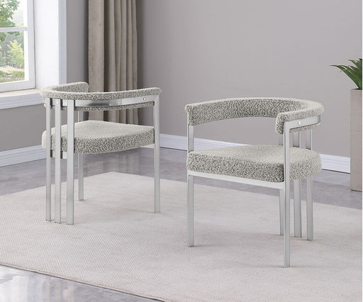 Mariano Furniture - Boucle Fabric Side Chair in Rich Gray (Set of 2) - BQ-SC380 - GreatFurnitureDeal