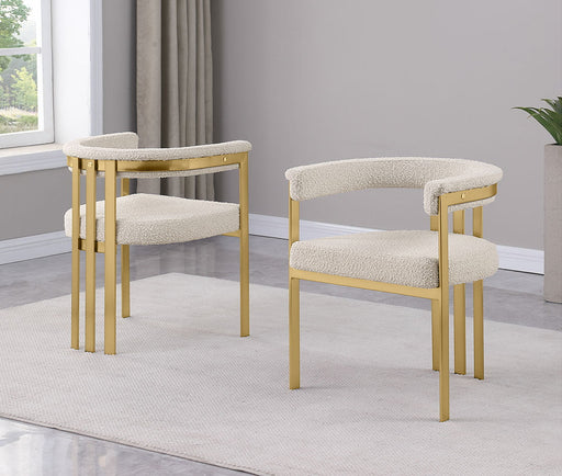 Mariano Furniture - Boucle Fabric Side Chair in Cream (Set of 2) - BQ-SC387 - GreatFurnitureDeal