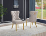 Mariano Furniture - Button Tufted Side Chair in Gray /Gold (Set of 2) - BQ-SC405 - GreatFurnitureDeal