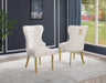 Mariano Furniture - Button Tufted Side Chair in Cream/Gold (Set of 2) - BQ-SC407 - GreatFurnitureDeal