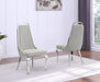 Mariano Furniture - Sleek Iron Framed Side Chair with Boucle Fabric in Silver (Set of 2) - BQ-SC410 - GreatFurnitureDeal
