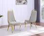 Mariano Furniture - Sleek Iron Framed Side Chair with Boucle Fabric in Gold (Set of 2) - BQ-SC414 - GreatFurnitureDeal