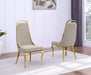 Mariano Furniture - Sleek Iron Framed Side Chair with Boucle Fabric in Gold (Set of 2) - BQ-SC415 - GreatFurnitureDeal