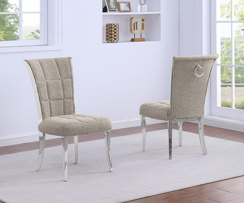 Mariano Furniture - Grid Tufted Side Chair in Gray/Silver (Set of 2) - BQ-SC421 - GreatFurnitureDeal