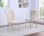 Mariano Furniture - Grid Tufted Side Chair in Cream/Silver (Set of 2) - BQ-SC423 - GreatFurnitureDeal