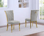 Mariano Furniture - Grid Tufted Side Chair in Rich Gray/Gold (Set of 2) - BQ-SC424 - GreatFurnitureDeal