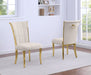 Mariano Furniture - Grid Tufted Side Chair in Cream/Gold (Set of 2) - BQ-SC427 - GreatFurnitureDeal