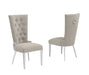 Mariano Furniture - Boucle Tufted Dining Chair in Gray/Silver (Set of 2) - BQ-SC431 - GreatFurnitureDeal